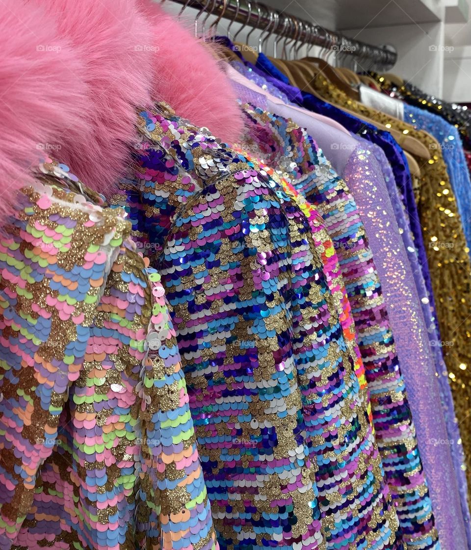 Barbie sequins fur and bright coloured clothing