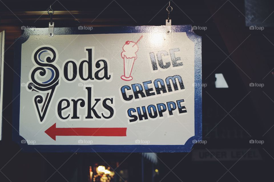 Soda verks ice cream shoppe signboard 