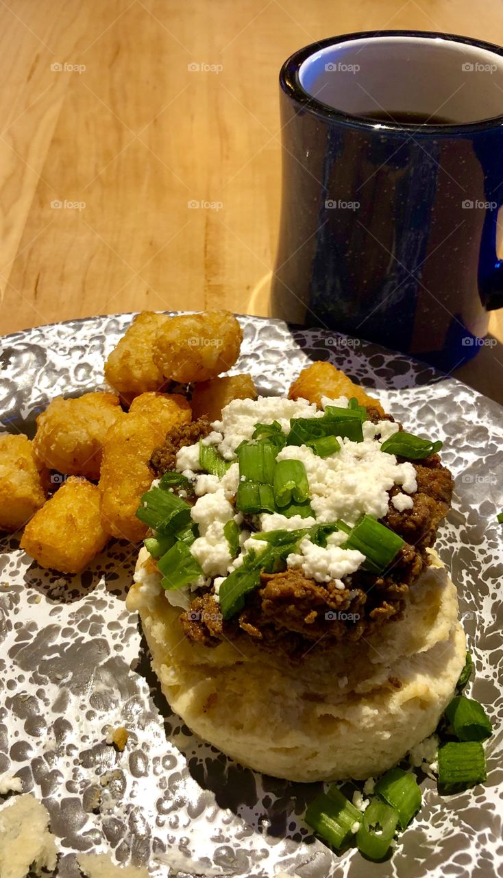 Hearty elevated chicken and biscuit