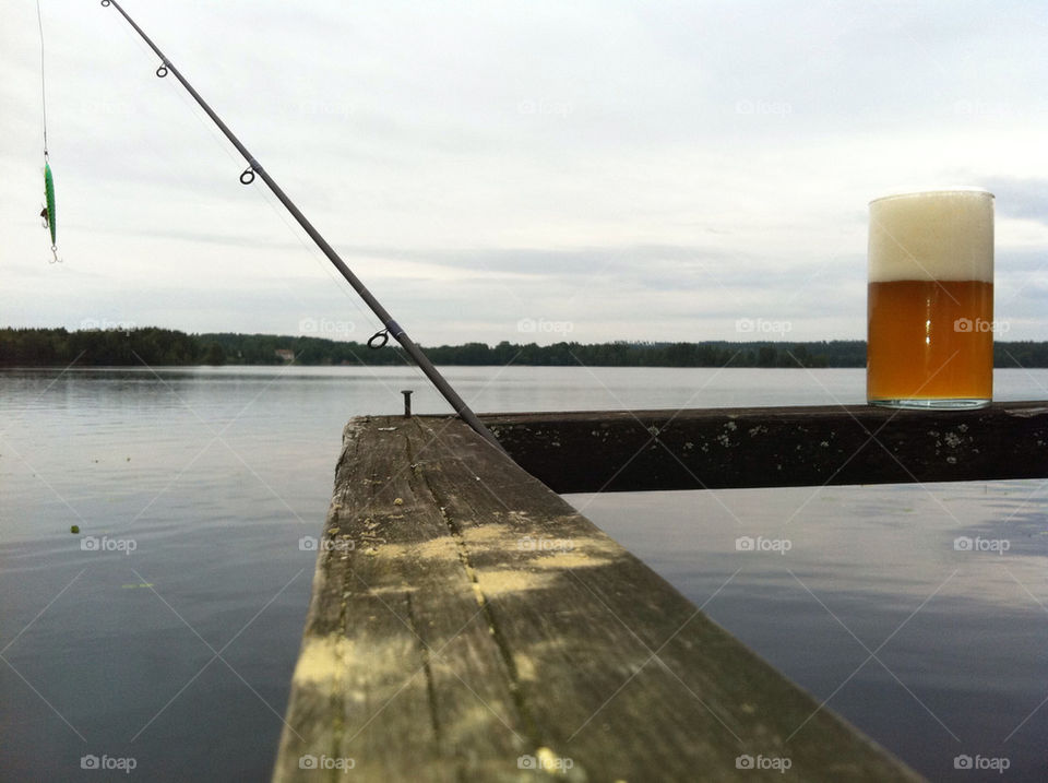 lake beer fishing relaxing by kimberkhuizen