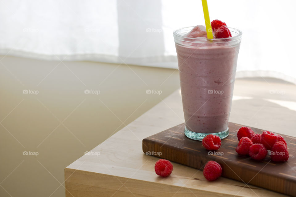 Smoothie with raspberry