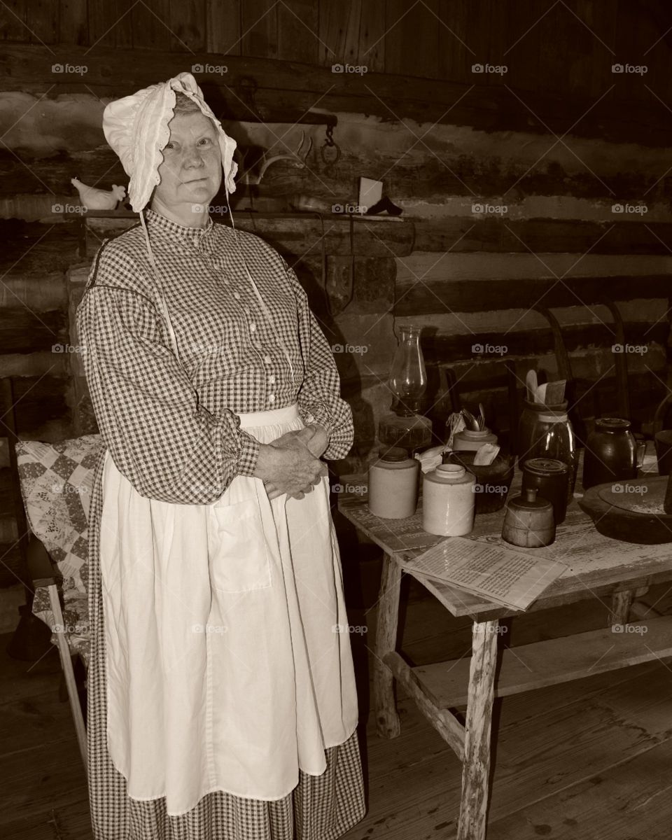 lady in cabin