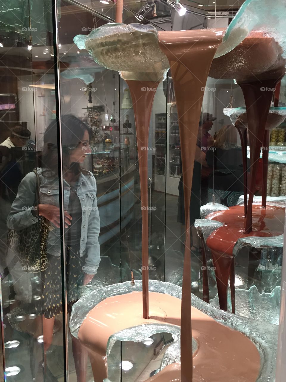 The chocolate fountain at luxury hotel Bellagio at Las Vegas