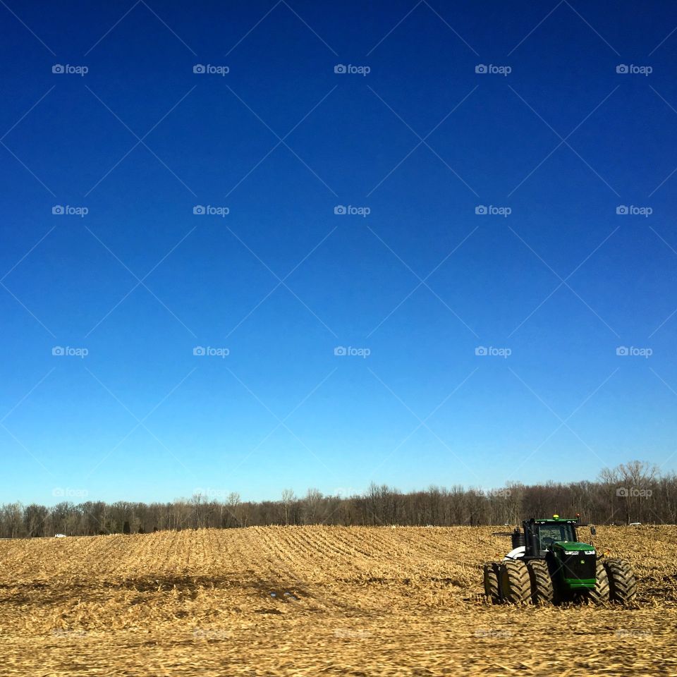 Tractor on a farm