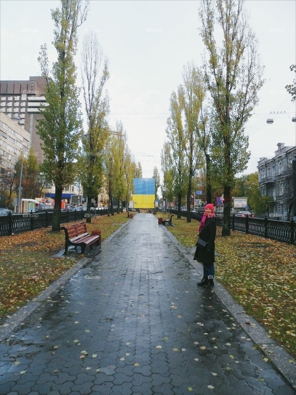 on Kiev city street, autumn