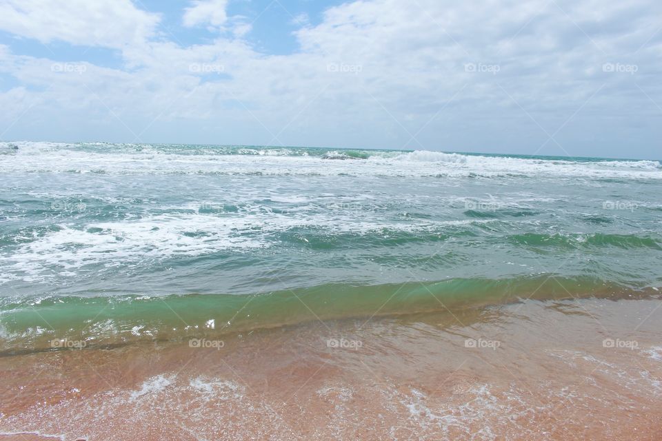 Beautiful green ocean in Brazil