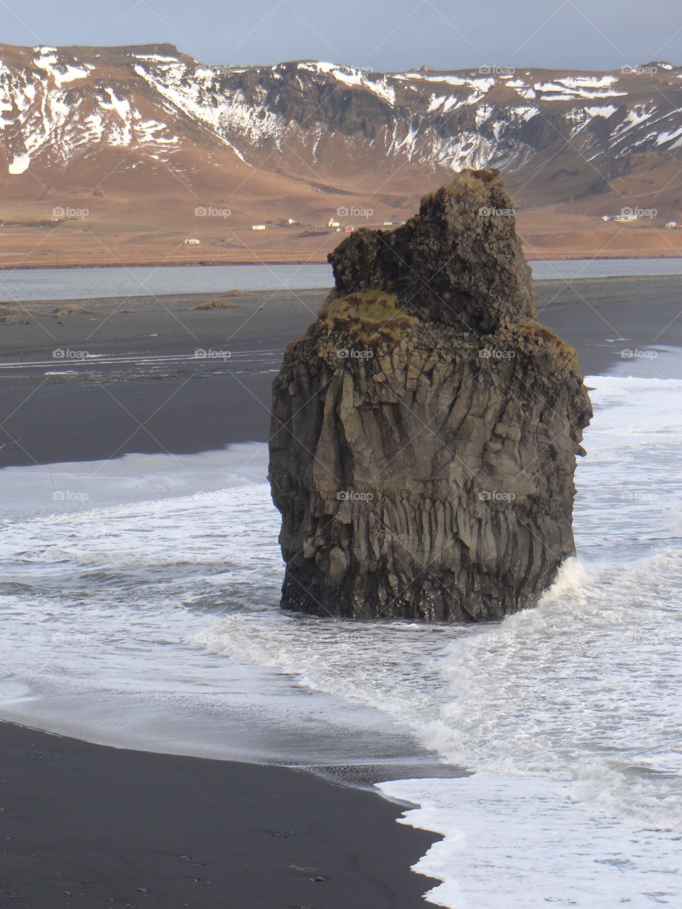 Black Sand Beach off the southern coast of Iceland