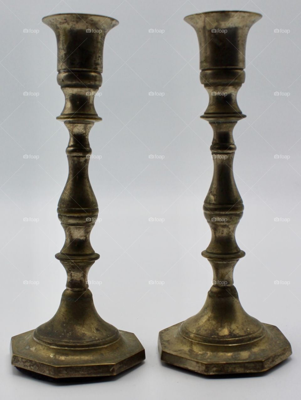 Brass candlestick holders
