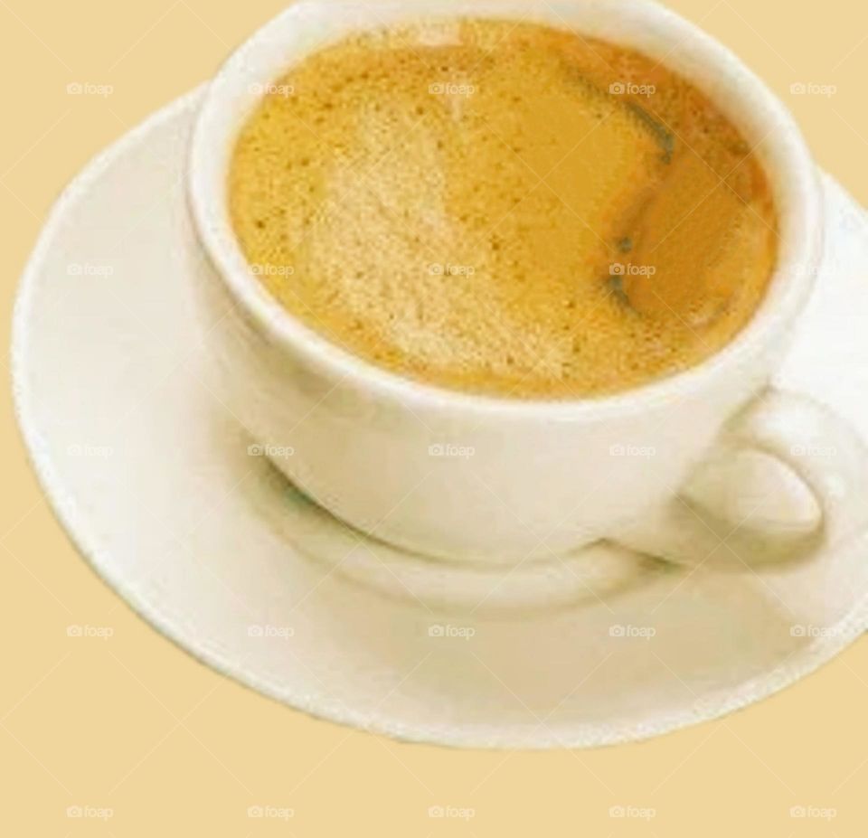 Coffee is being enjoyed in a restaurant in the morning.
