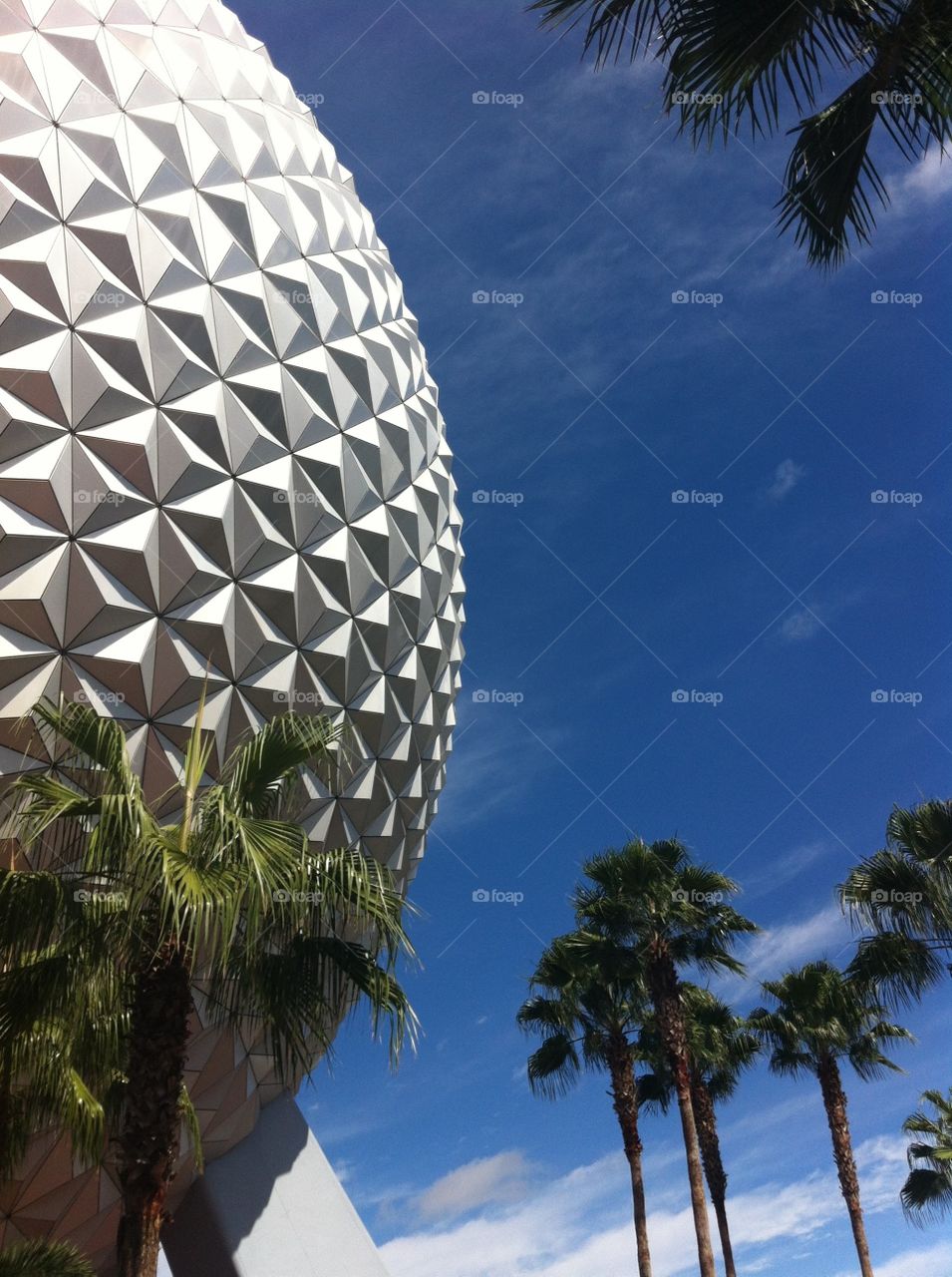 Spaceship Earth in Daylight. Spaceship Earth ride at Disney World in Florida.