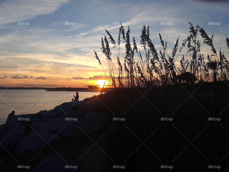 Sunset at Ponce Inlet,Florida