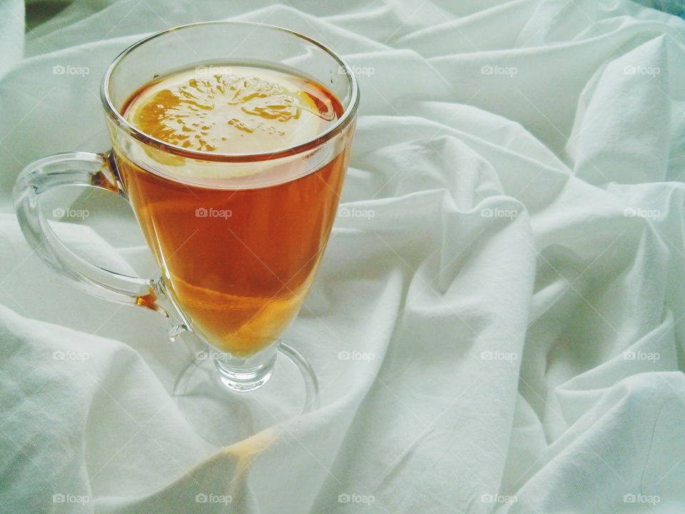 Tea time. Tea cup on white background