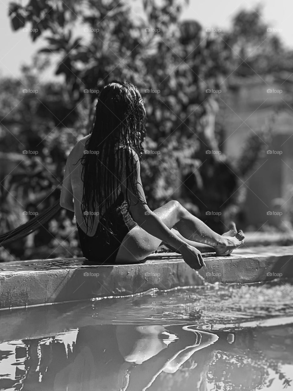 girl at the pool