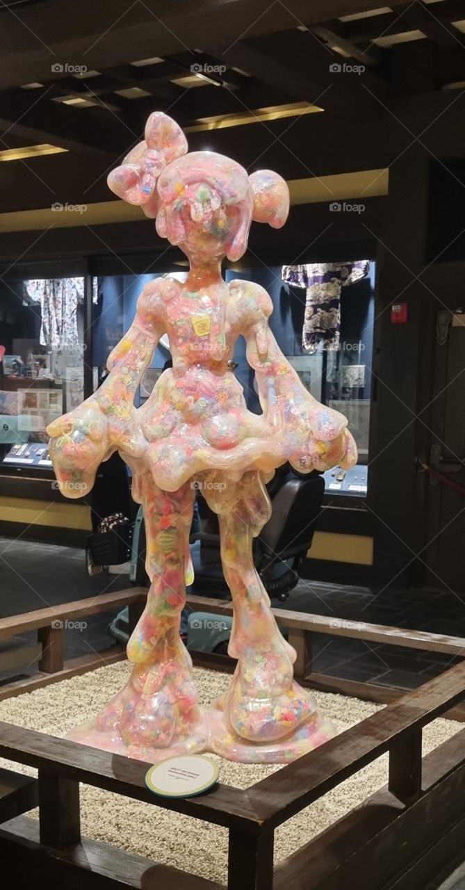 japanese spring colours in a statue