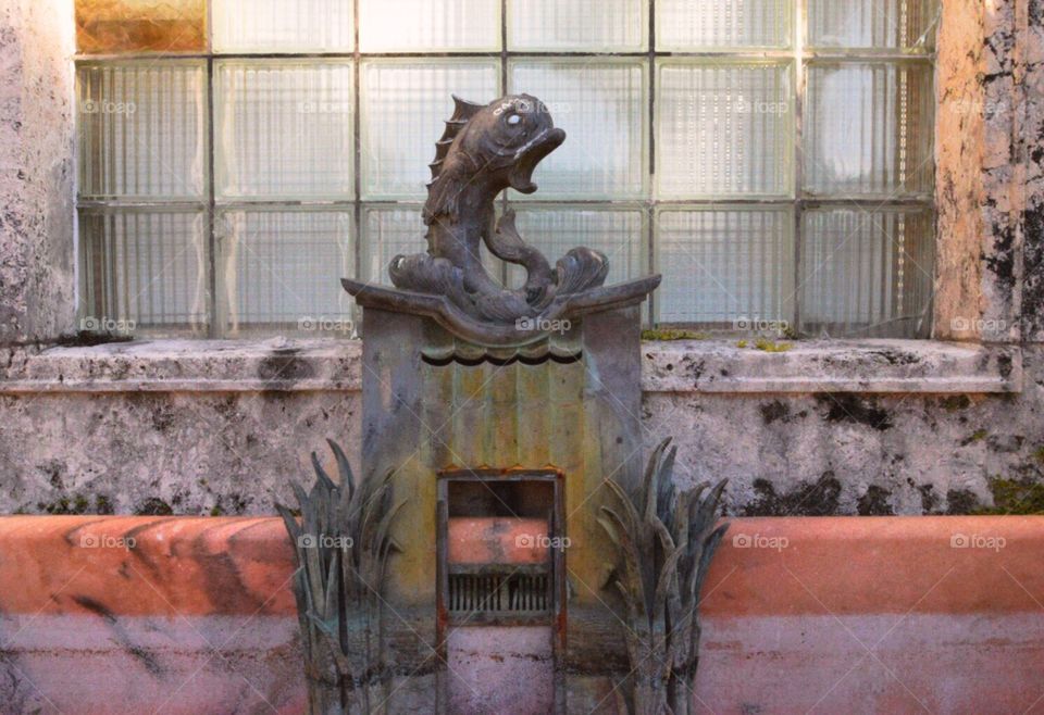 Art Deco fish statue 