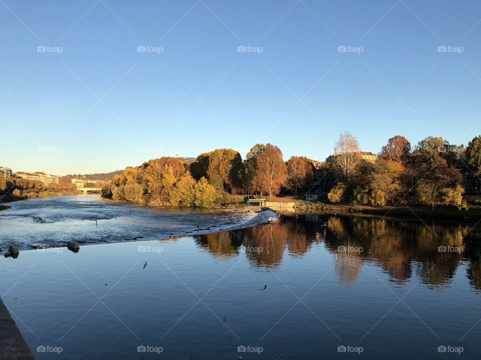 River with autumn scenario 