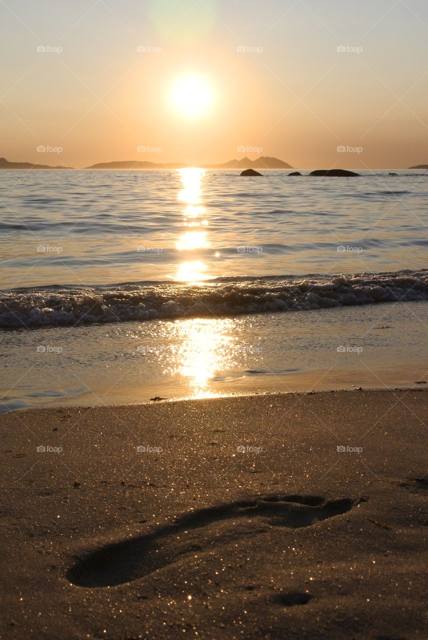 footprint on the beach