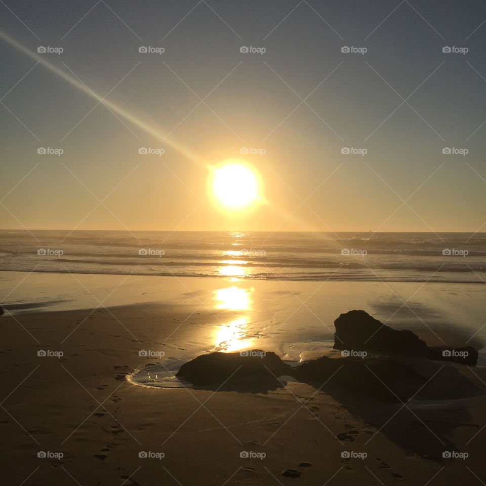 Sunset, Beach, Sun, Water, Sea