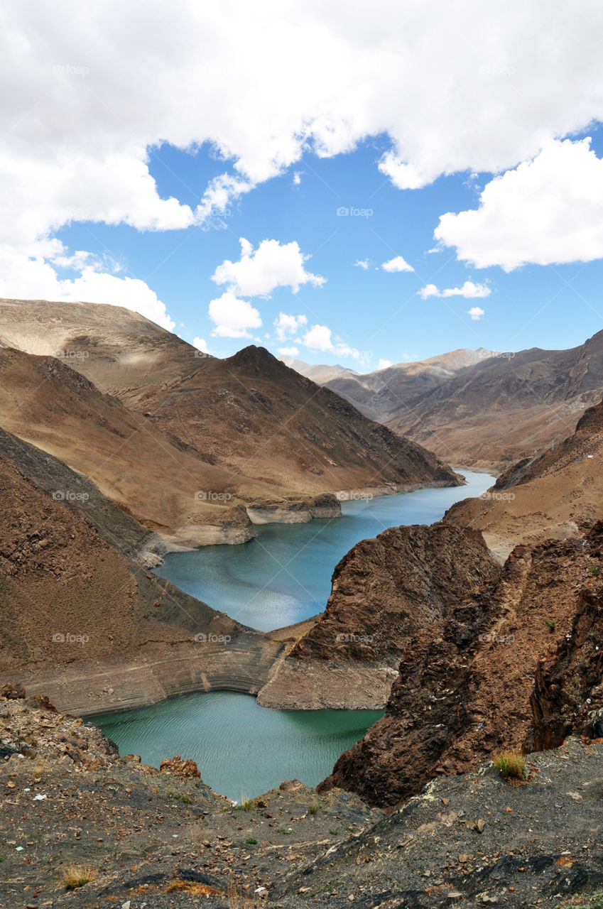 Lake surrounded by mountain