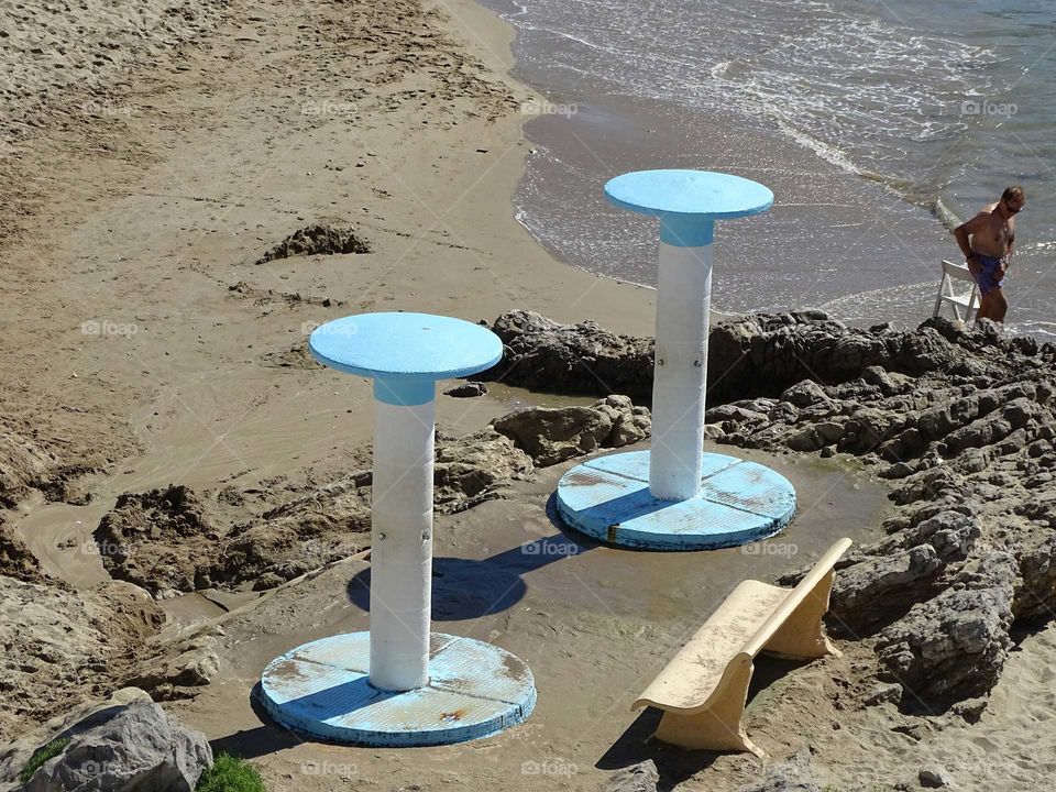 Showers on the beach