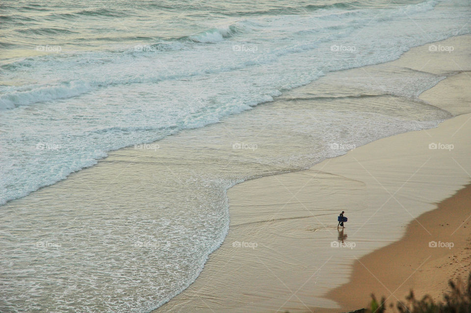 beach sand sea waves by boozina