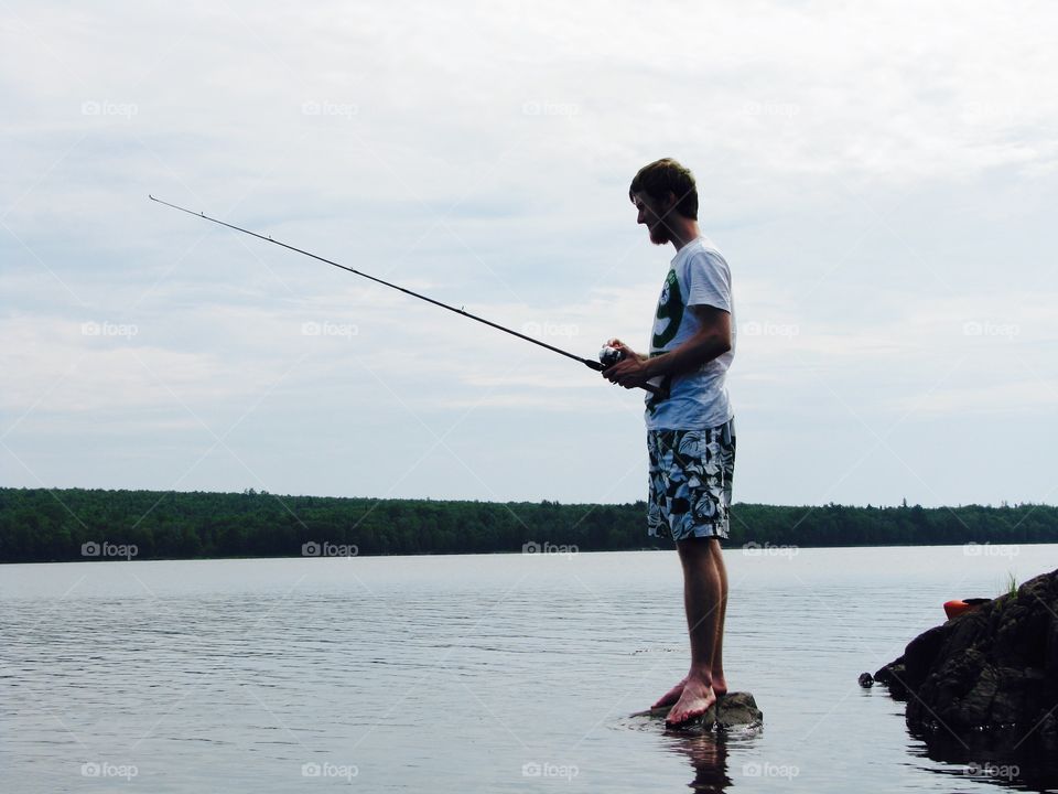 Husband fishing