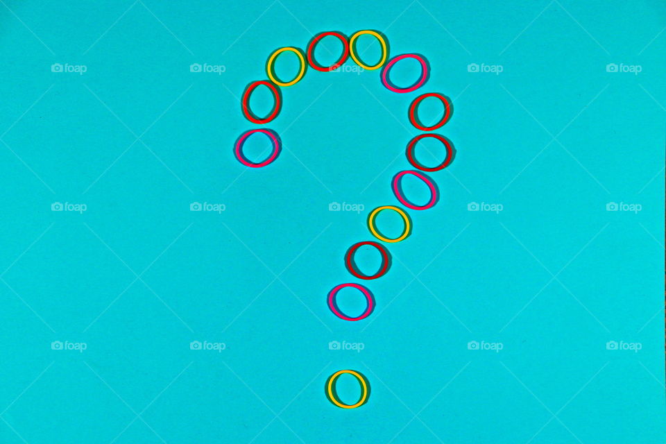 a question mark from circles