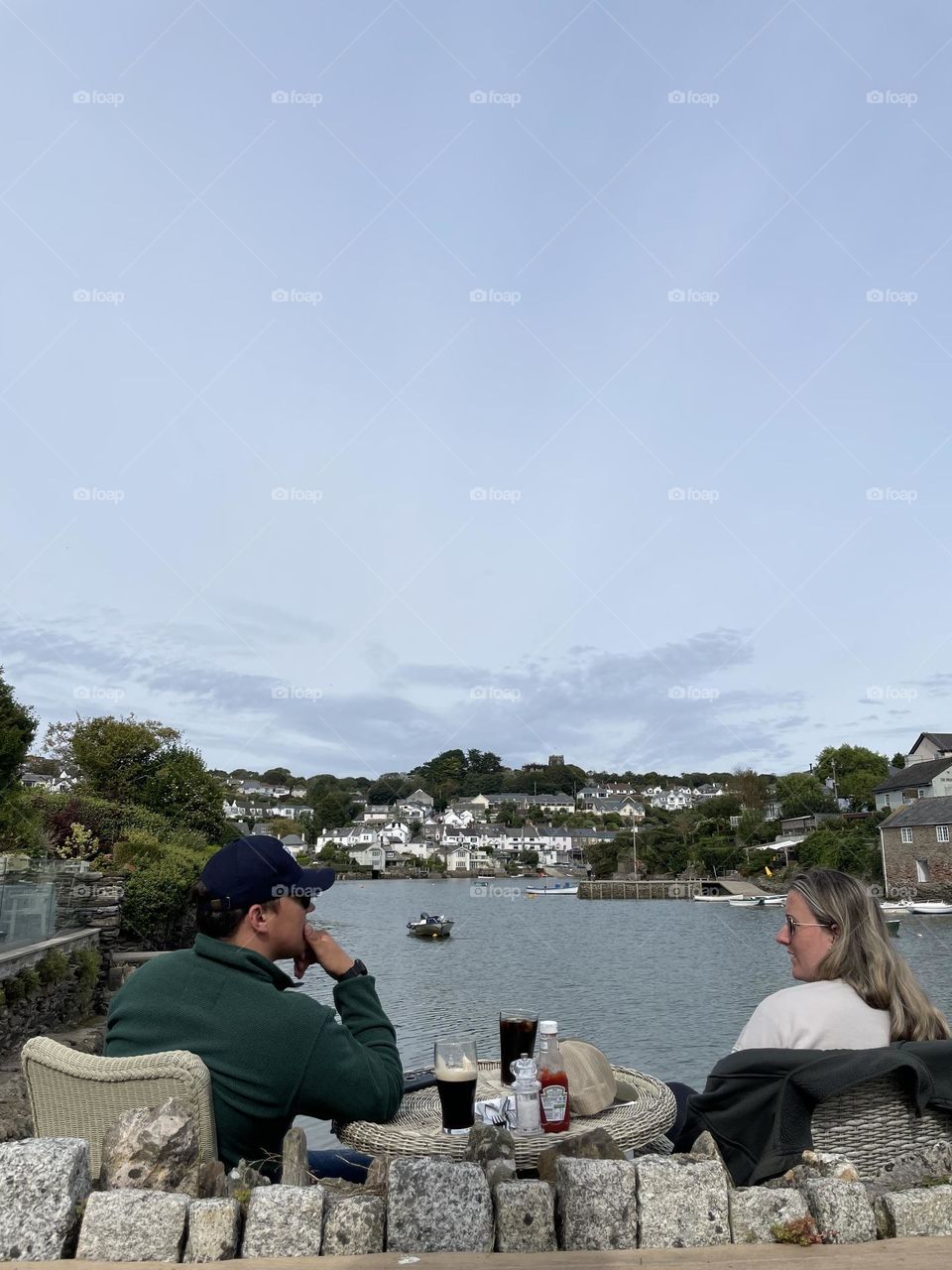 A sneaky picture taken of these two strangers chatting by the creek in Noss Mayo 