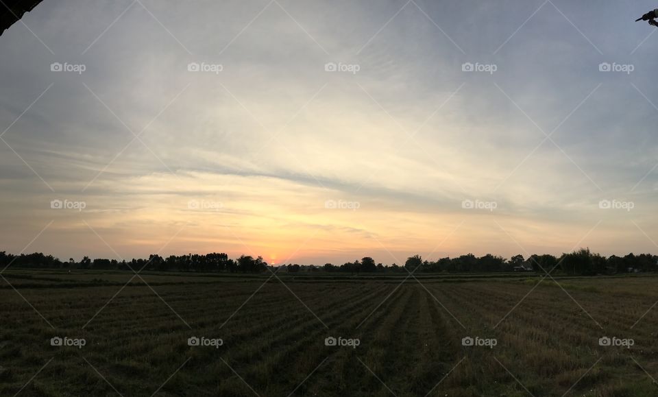 Twilight light with clouds wave 
