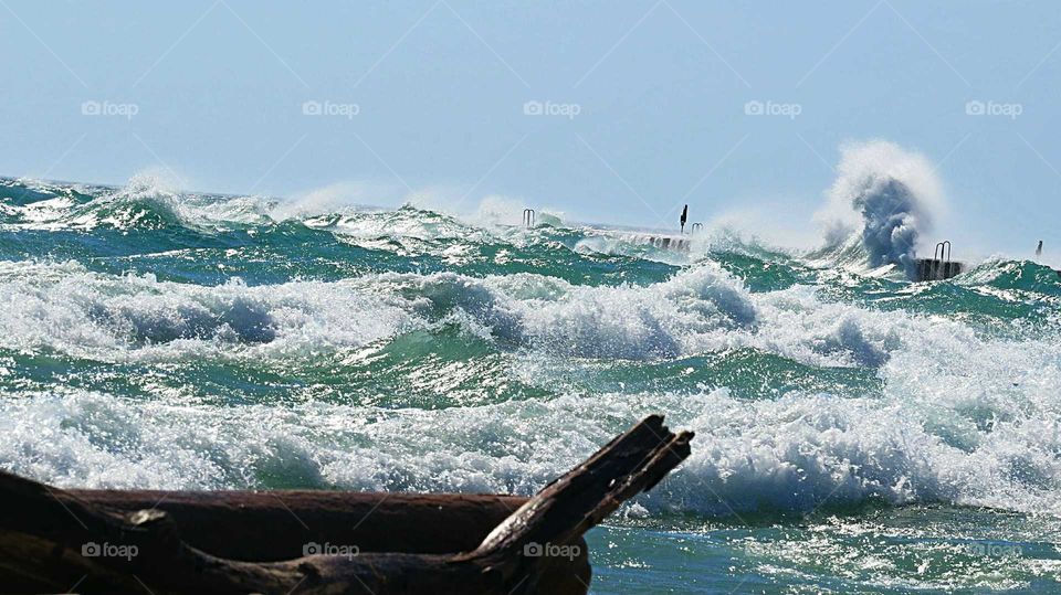 High Surf on Lake Michigan