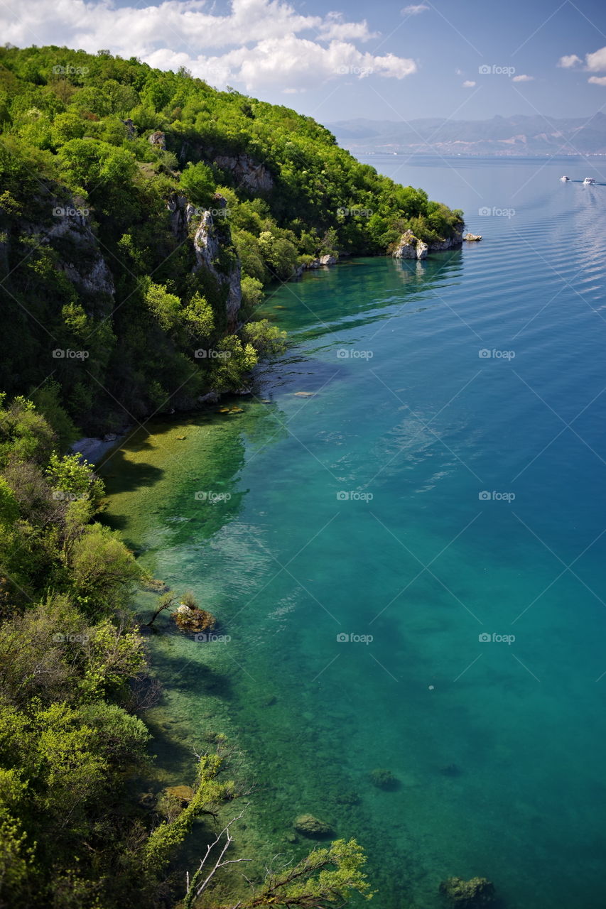 beautiful coast of lake Ohrid in Macedonia.