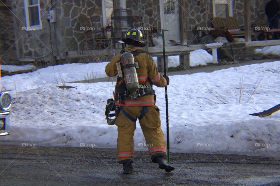 Firewoman Waiting on Others