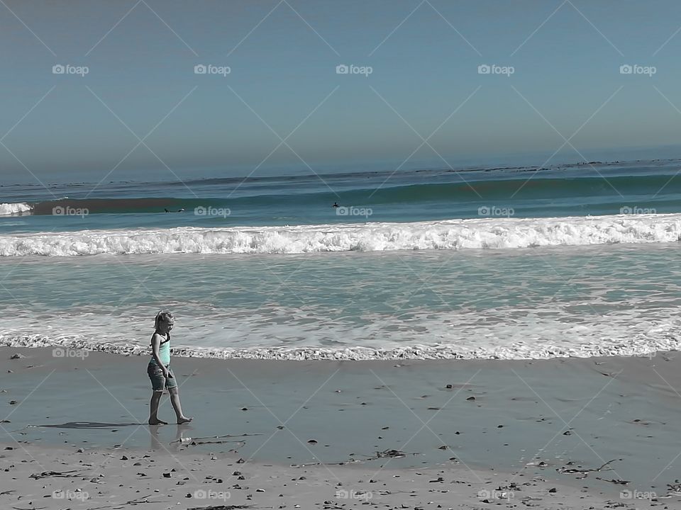 girl on beach Melkbosstrand South Africa
