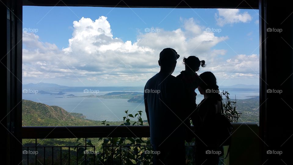 Silhouette. Overlooking Taal Volcano in Tagaytay City, Philippines