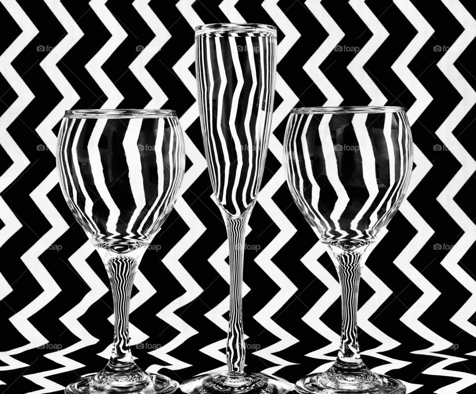 Black and white abstract glasses