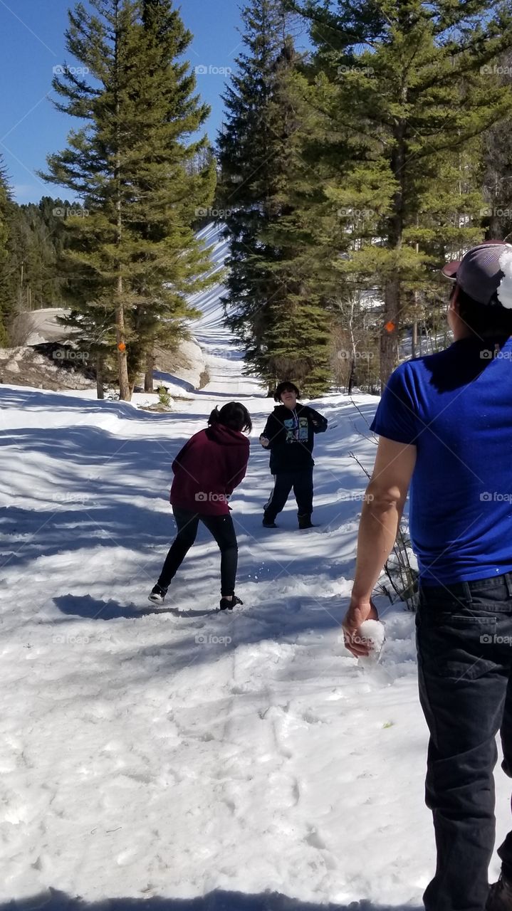 Spring Time Snowball Mountain Fun