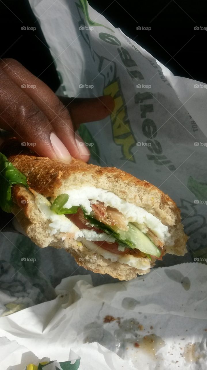 Breakfast (Subway Style). Eating something somewhat healthy before the work day starts