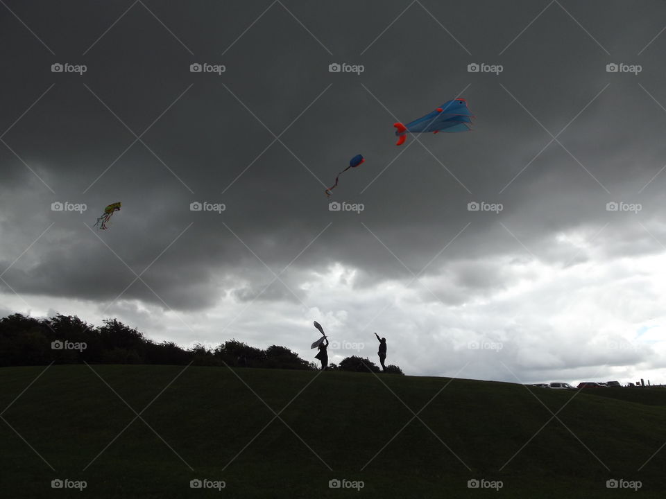 Kite Flying In A Storm