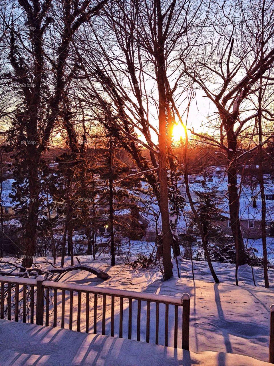 Sunrise during winter day