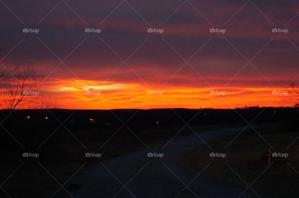 Sunset with brilliant Orange hues