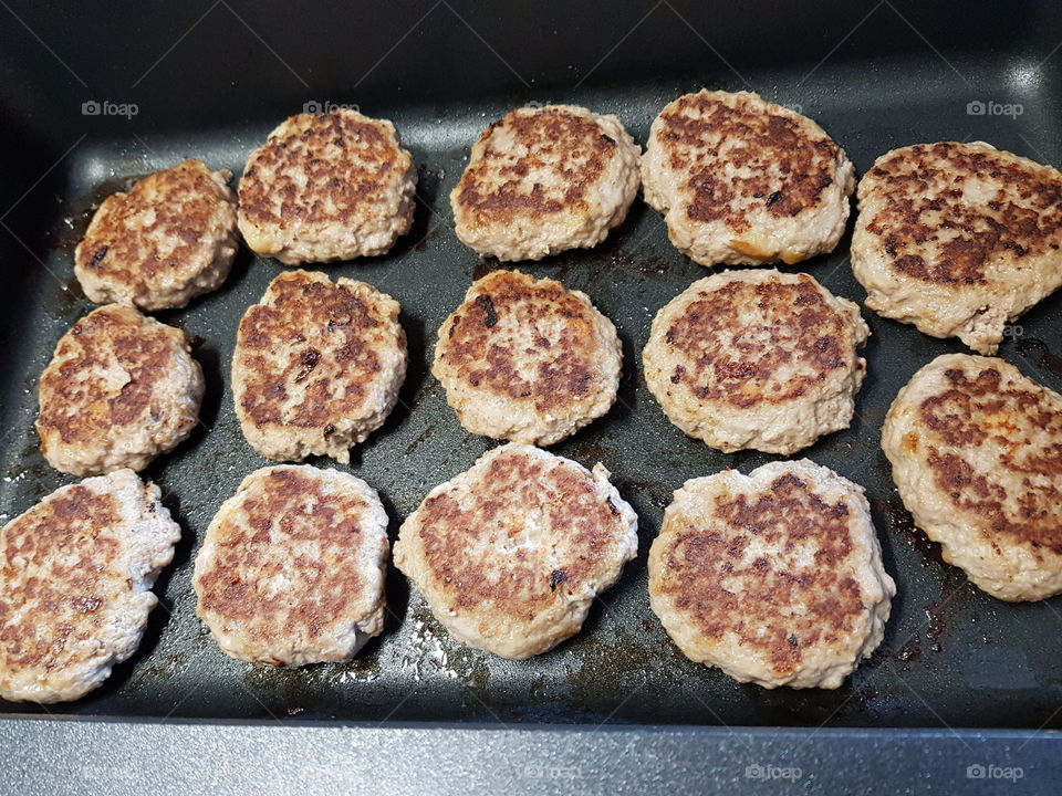 Meatballs in a frying pan