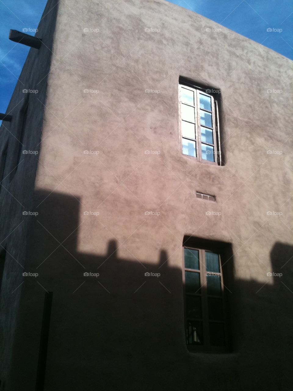 Shadows. Shadows on a building in Santa Fe, NM.