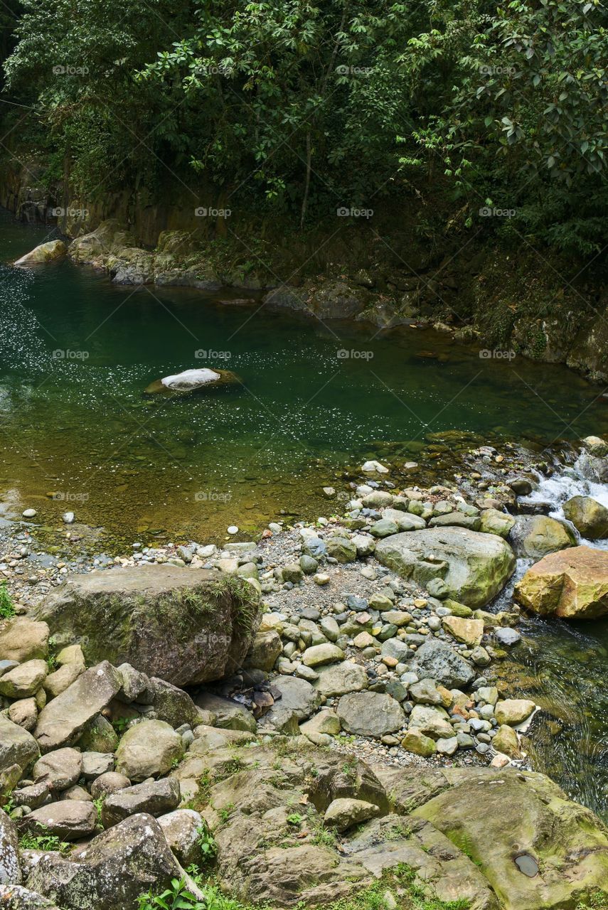 River in the mountains that people use as a spa over the mountains