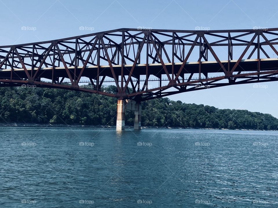 Cool bridge over the breathtaking Lake Cumberland in Kentucky 