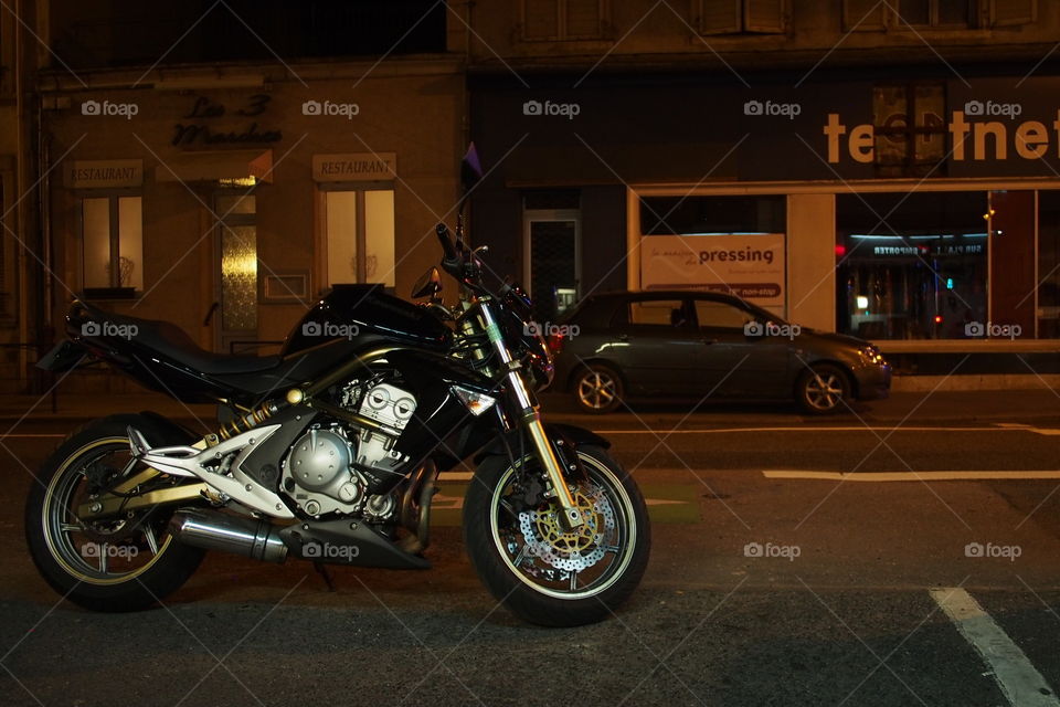 Motorcycle at night 