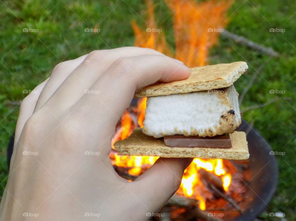 S'mores by campfire