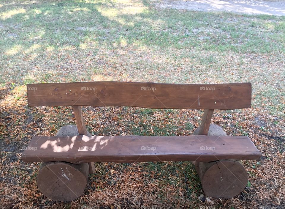 Wooden bench in the park