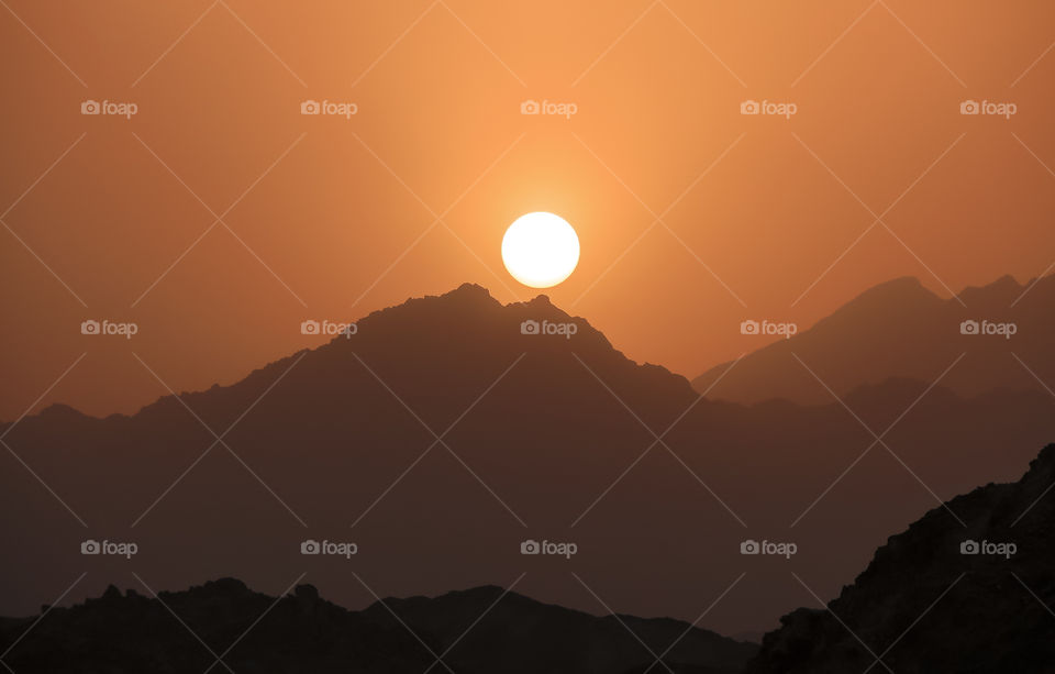 View of mountains in Sahara desert, Egypt