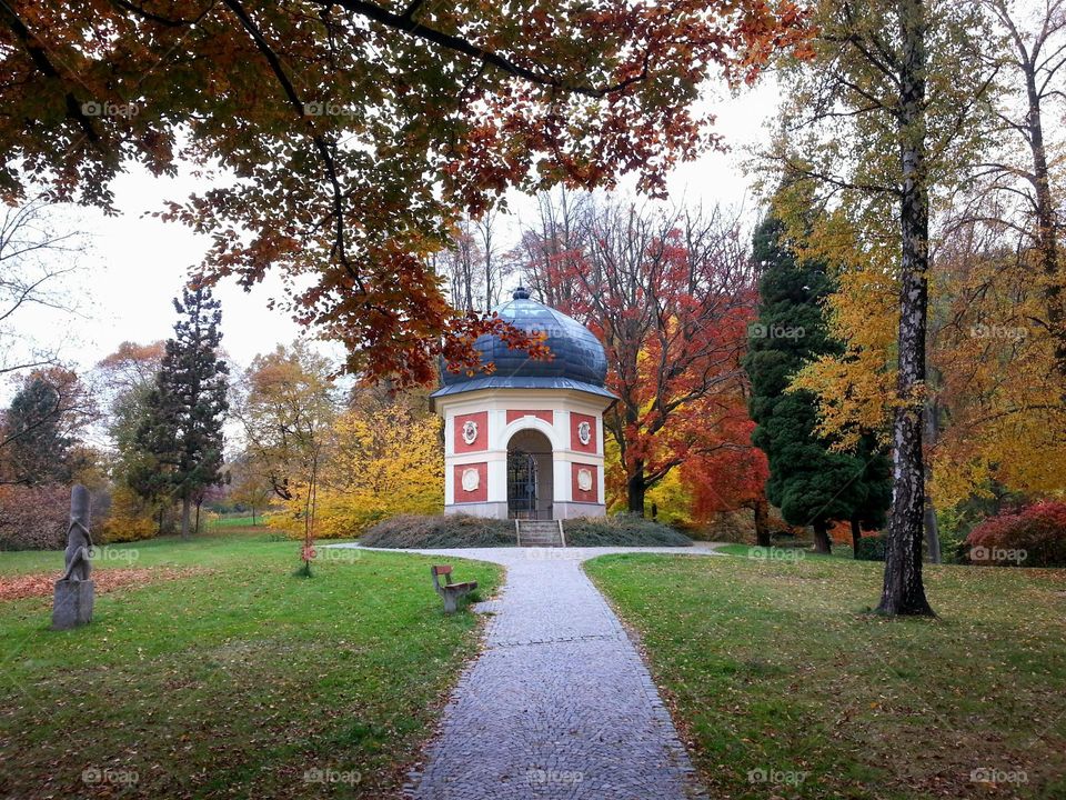 Pavilion in the autumn park