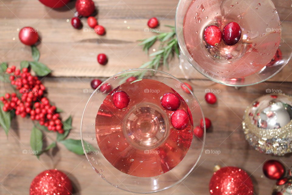 Holiday cranberry martini cocktails 